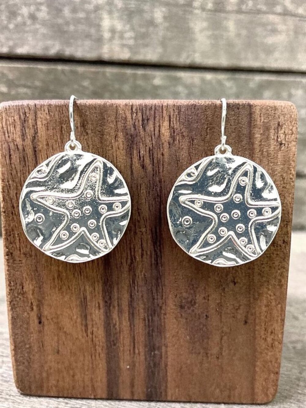 Silver Starfish Drop Earrings